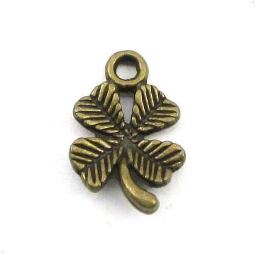 6956 32 Pcs Antique Bronze Four Leaf Clover Charm 17x11mm NB055